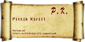 Pittik Kirill névjegykártya